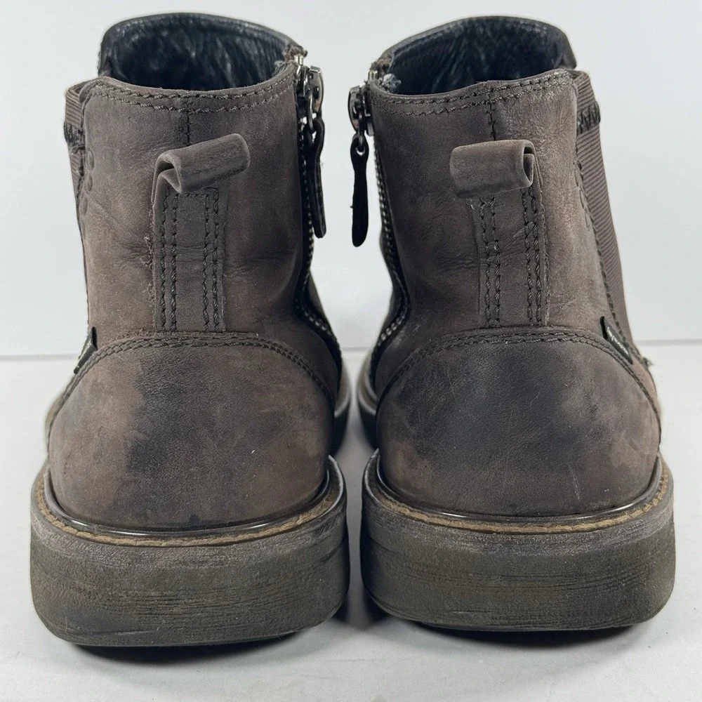 Ecco Turn GTX  Brown Leather Casual Classic Side Zip Chukka Boots‎ Men's Size 6
